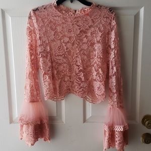 Pink lace top